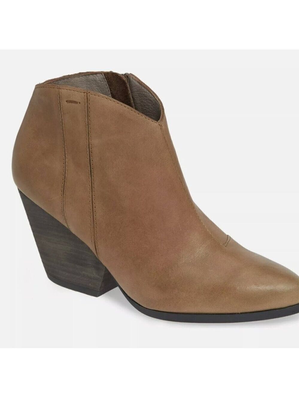 Eileen Fisher Trail Bootie Pointy Block Distressed Leather Dusk